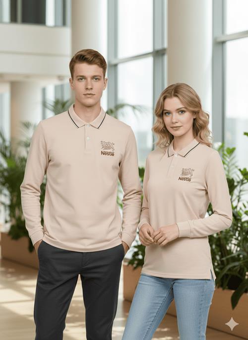 Áo Thun Dài Tay Nestle (Màu be)