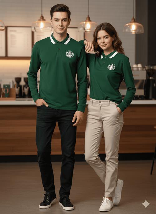 Áo Thun Dài Tay Starbuck (Màu xanh ve chai)