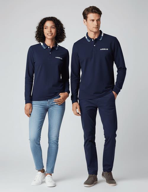 Áo thun tay dài màu xanh đen (Bo dệt theo yêu cầu)