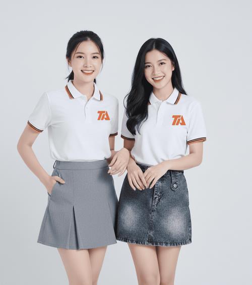 Áo thun Polo trắng phối viền