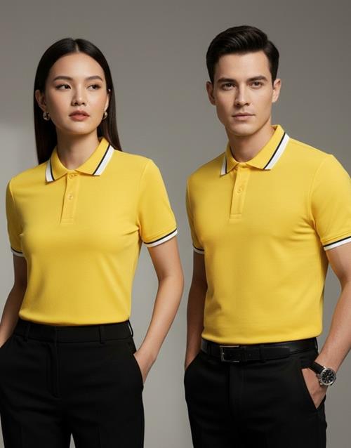 Áo Thun Polo Vải Cá Sấu Mè (Màu Vàng)