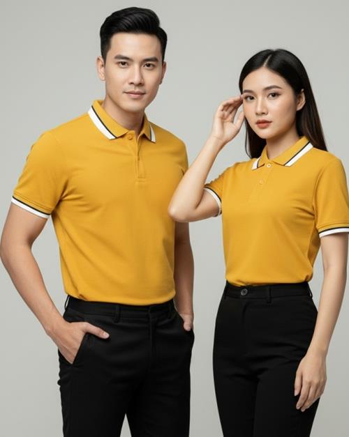 Áo Thun Polo Vải Cá Sấu Mè (Màu Vàng Nghệ)