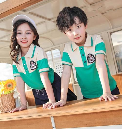 Áo đồng phục mầm non thiết kế xanh kem