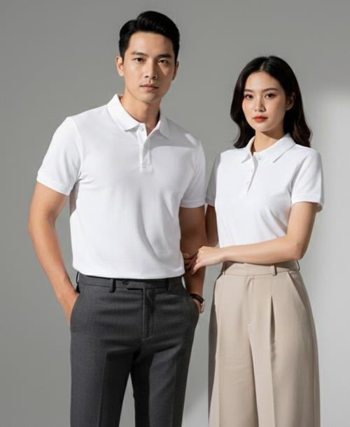 Áo Thun Polo Vải Cotton 100% (Màu Trắng)