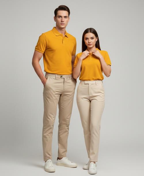 Áo Thun Polo Cotton 100% (Màu Vàng Bò)