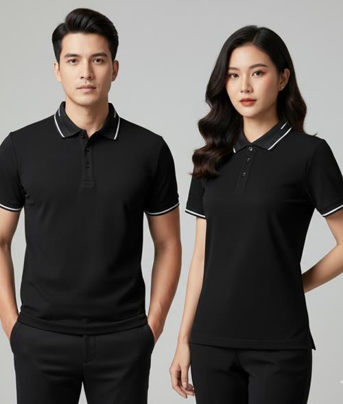 Áo Thun Polo Cá Sấu Cotton 100% Cao Cấp (Màu Đen)