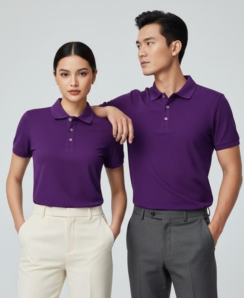 Áo Thun Polo Cotton 100% Cao Cấp (Màu Tím)