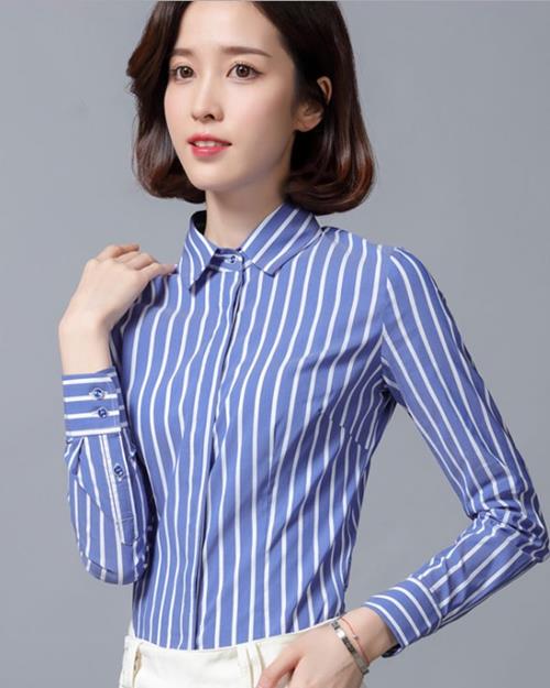 Áo Sơ Mi Đồng Phục Nữ màu xanh