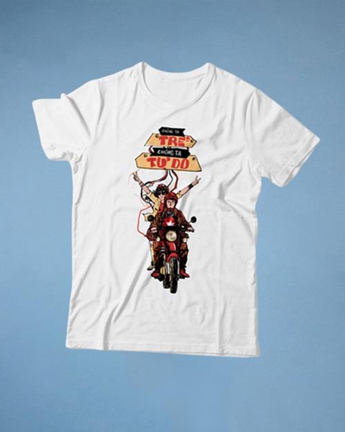 Mẫu áo thun nhóm màu trắng