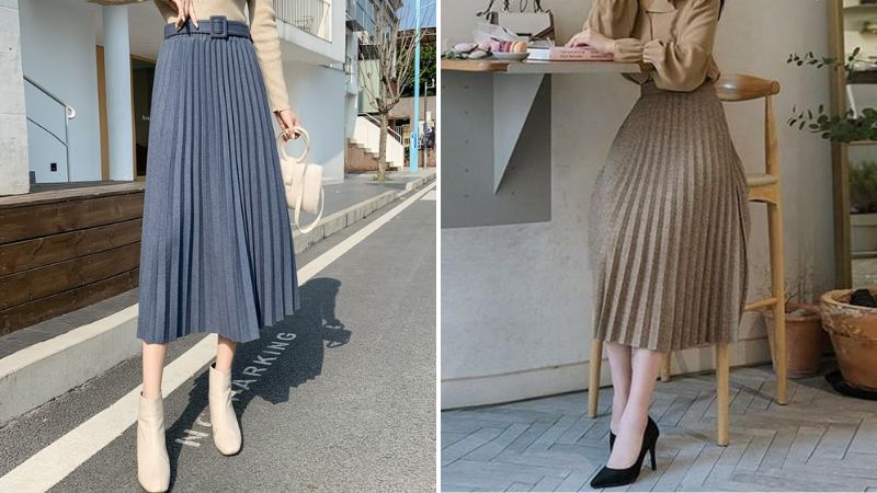 Mẫu chân váy xếp ly