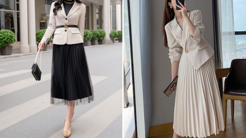 Chân váy công sở và áo vest
