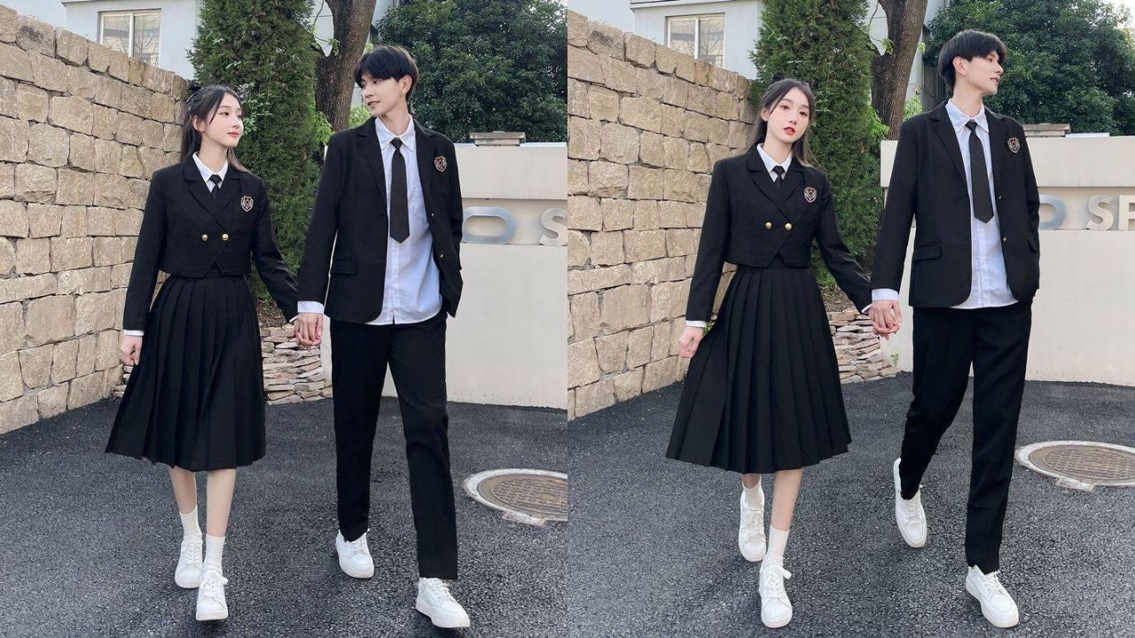 Đồng phục quần âu áo sơ mi trắng hoặc chân váy