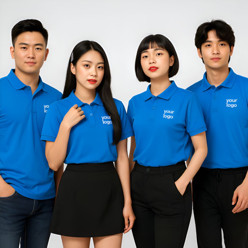 Đồng phục đơn giản nhưng thể hiện rõ hình ảnh thương hiệu