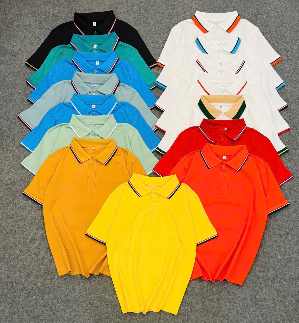 Mẫu áo thun có cổ chất liệu vải cá sấu Poly co giãn 4 chiều 