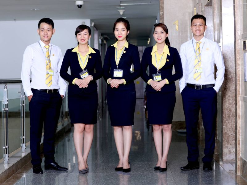 Mẫu đồng phục lễ tân Tòa nhà văn phòng của công ty, doanh nghiệp