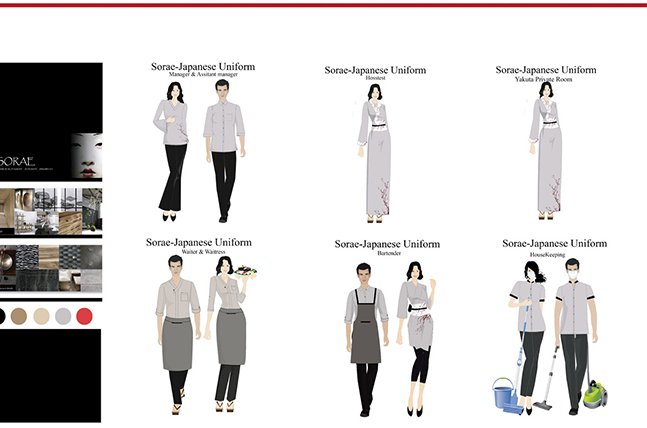 Mẫu thiết kế về đồng phục nhà hàng đảm bảo sự hài hòa, đồng bộ nhất giữa đồng phục phục vụ với các bộ phận khác